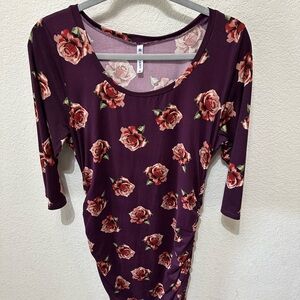 Piphany Purple Dress with Rose Pattern